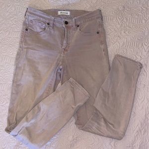 Madewell size 25 9” high riser skinny skinny crop in dusty rose color